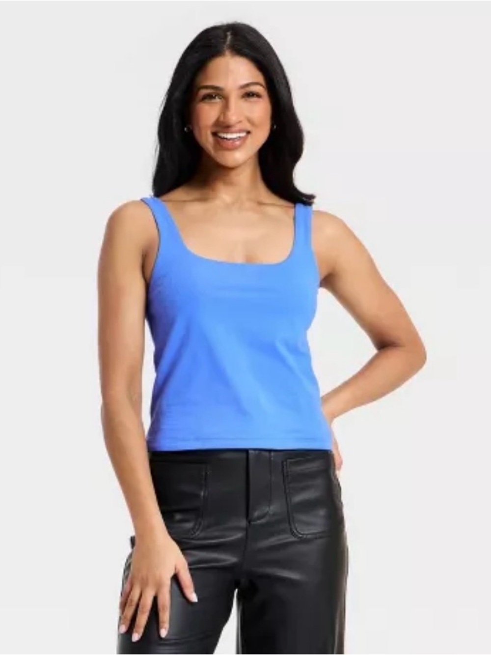 Women's Sculpt Square Tank Top - A New Day™ Blue Size Large NWT